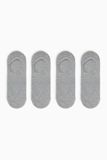 Heren - Set van 4 paar - voetenkousjes - LYCRA® - grijs-mix