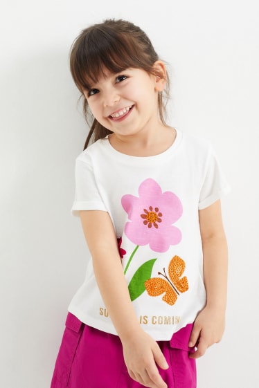 Copii - Vară - tricou cu mânecă scurtă - alb-crem