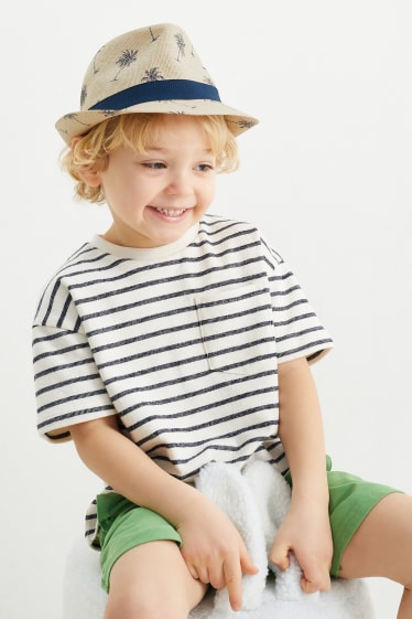 Enfants - Palmier - chapeau de paille - beige