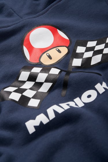 Niños - Mario Kart - conjunto - sudadera con cremallera y capucha y pantalón de deporte - azul oscuro