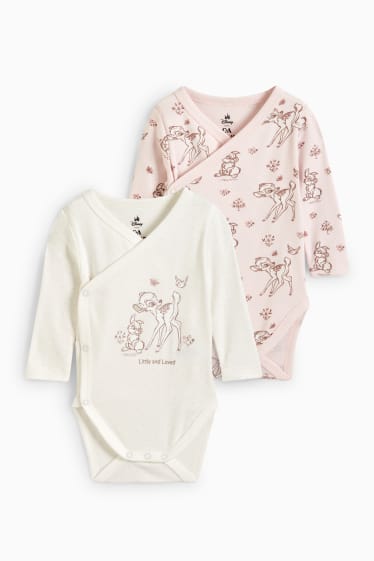 Babies - Multipack of 2 - Bambi - baby wrapover bodysuit - rose