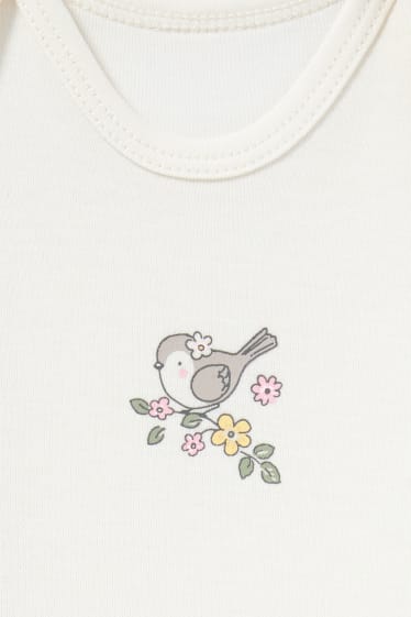 Baby: meisjes - Set van 5 - bloemetjes en dieren - rompertje - mintgroen