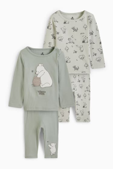 Miminka - Multipack 2 ks - Medvídek Pú - pyžamo pro miminka - 4 díly - mátově zelená