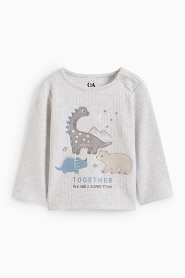 Bébés - Lot de 2 - animaux - pyjamas bébé - 4 pièces - gris clair