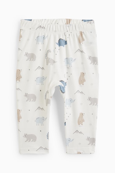 Neonati - Confezione da 2 - animali - pigiama per bebè - 4 pezzi - grigio chiaro