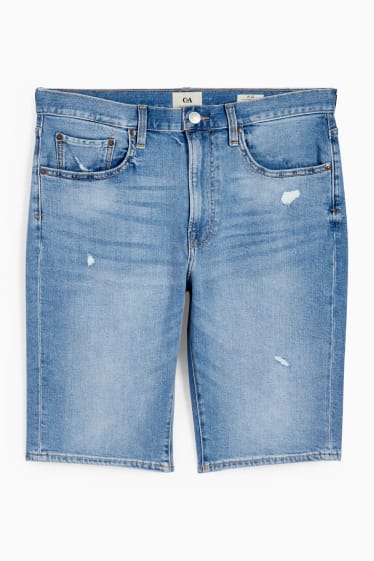 Pánské - Džínové šortky - džíny - světle modré