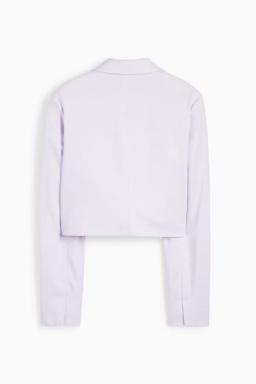 Women - Cropped  blazer - regular fit - lined - light violet