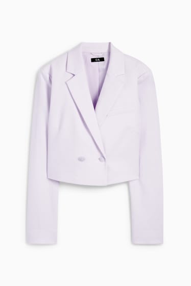 Women - Cropped  blazer - regular fit - lined - light violet