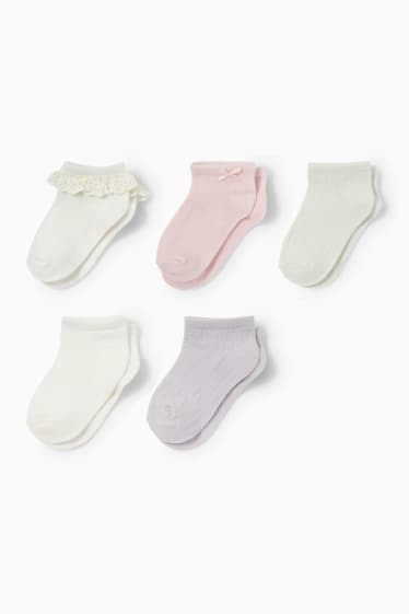 Bebés - Pack de 7 - calcetines tobilleros para bebé - blanco roto