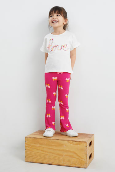 Enfants - Papillon - flared leggings - rose