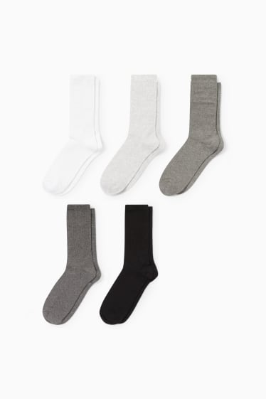 Hommes - Lot de 5 paires - chaussettes de tennis - gris