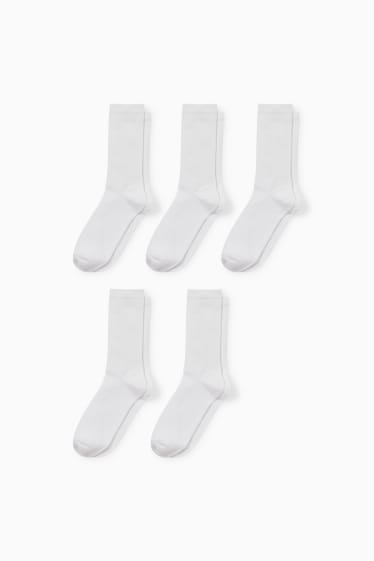 Hommes - Lot de 5 paires - chaussettes de tennis - blanc