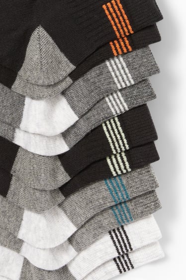 Heren - Set van 5 paar - korte sokken - zwart