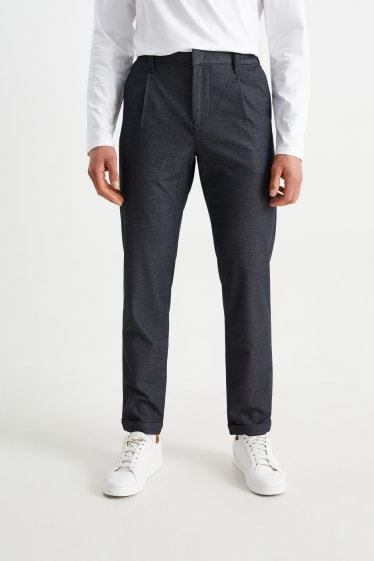 Uomo - Pantaloni - tapered fit - blu scuro / grigio