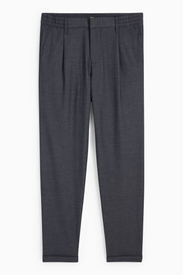 Hommes - Pantalon - jambes fuselées - bleu foncé / gris