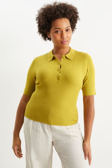 Women - Basic jumper - yellow