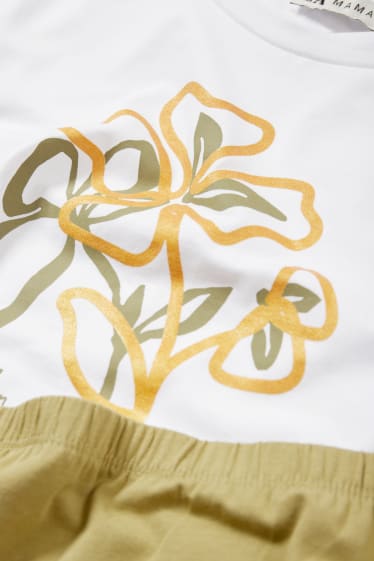 Dona - Conjunt - samarreta de màniga curta i faldilla de maternitat - 2 peces - groc mostassa