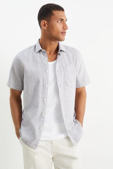 Men - Shirt - regular fit - Kent collar - light gray