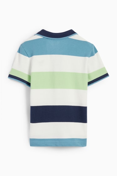 Children - Dinosaur - polo shirt - striped - cremewhite