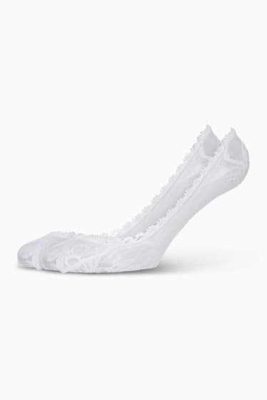 Donna - Confezione da 2 - calze salvapiede - bianco