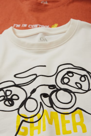 Bambini - Confezione da 2 - gaming - t-shirt - marrone