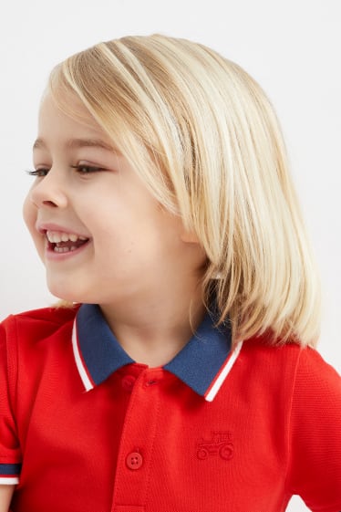 Children - Tractor - polo shirt - red