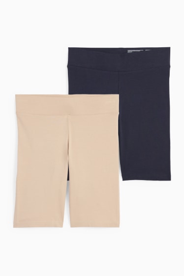 Femei - Multipack 2 perechi - pantaloni scurți de ciclism basic - taupe