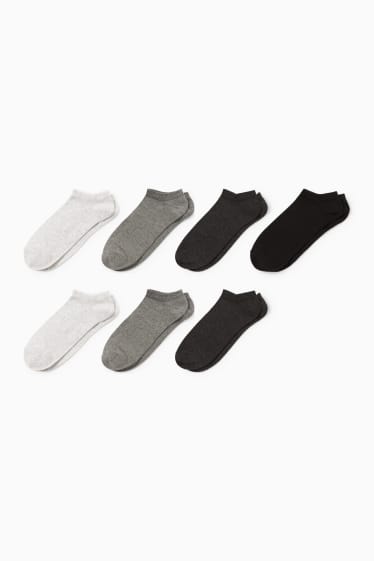 Hombre - Pack de 7 - calcetines tobilleros - gris oscuro