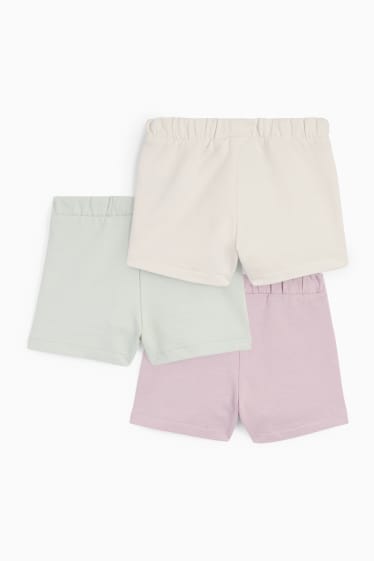 Bebés - Pack de 3 - shorts deportivos para bebé - violeta claro