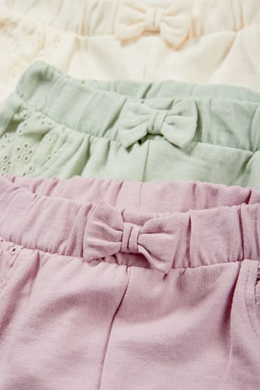 Bebés - Pack de 3 - shorts deportivos para bebé - violeta claro
