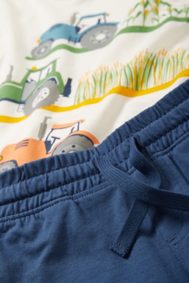 Nen/a - Tractor - conjunt - samarreta de màniga curta i pantalons curts - 2 peces - blau fosc
