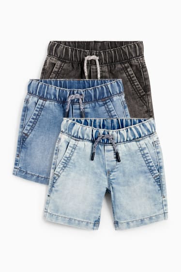 Kinder - Multipack 3er - Jeans-Shorts - helljeansblau