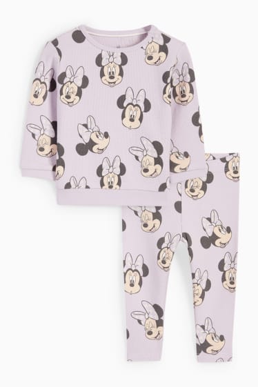 Babys - Minnie Mouse - baby-outfit - 2-delig - lichtpaars