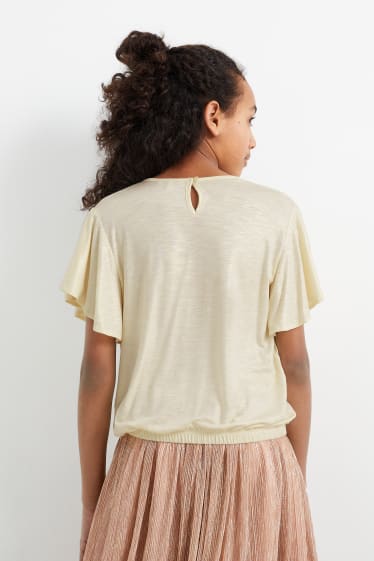 Children - Short short sleeve T-shirt - shiny - beige