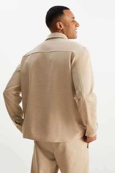Men - Shirt - regular fit - Kent collar - light beige