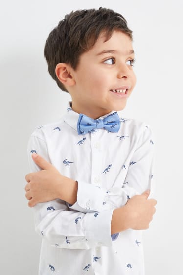 Kinder Jungen - Hai - Fliege - hellblau