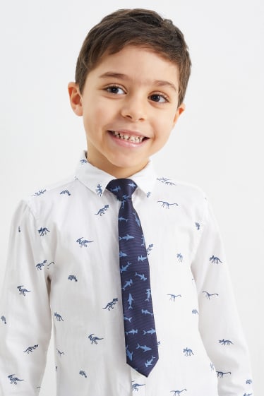 Children - Shark - tie - dark blue