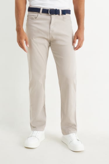 Uomo - Pantaloni con cintura - regular fit - beige chiaro