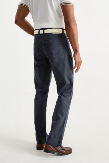 Mężczyźni - Spodnie z paskiem - regular fit - ciemnoniebieski