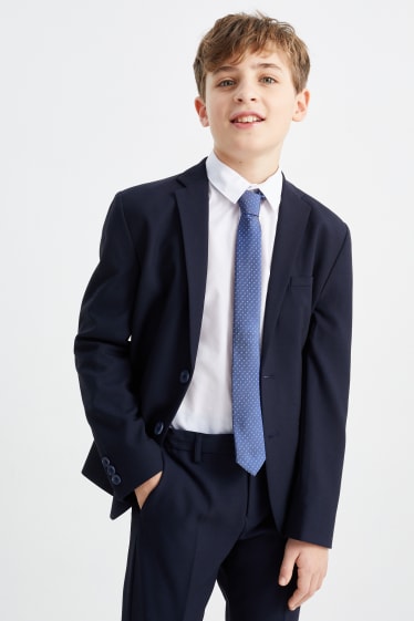 Kinder - Krawatte - gepunktet - dunkelblau