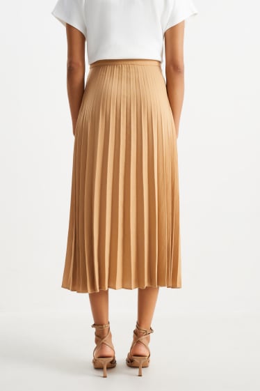 Women - Pleated skirt - light brown