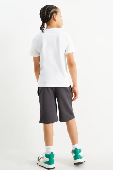 Niños - Minecraft - conjunto - camiseta de manga corta y shorts deportivos - 2 piezas - blanco