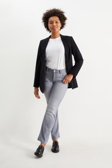 Donna - Straight jeans con strass - vita media - jeans grigio chiaro