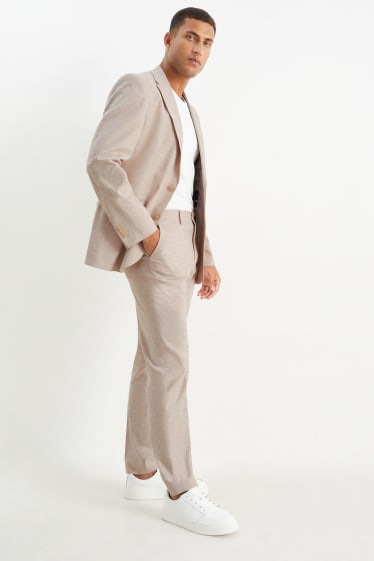 Hommes - Pantalon de costume - regular fit - Flex - LYCRA® - beige clair