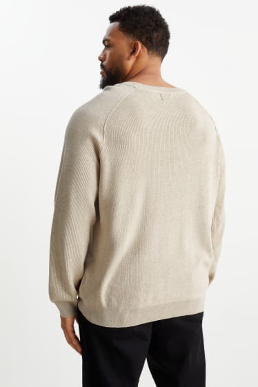 Mężczyźni - Sweter - beżowy