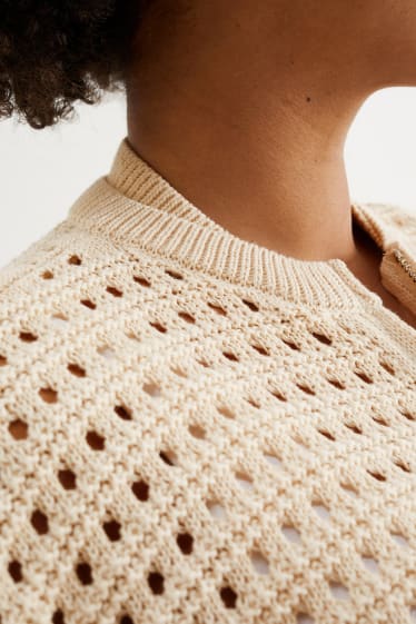 Femei - Cardigan tricotat - bej deschis