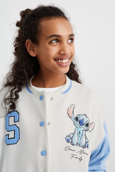 Bambini - Lilo & Stitch - giacca stile college - bianco crema