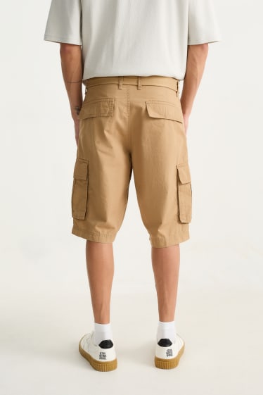 Hombre - Shorts cargo con cinturón - marrón claro