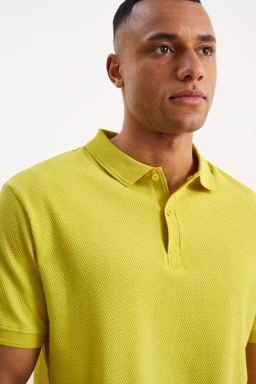 Mężczyźni - Koszulka polo - w fakturkę - zielony
