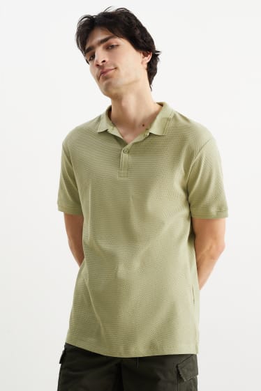 Heren - Poloshirt - met structuur - lichtgroen